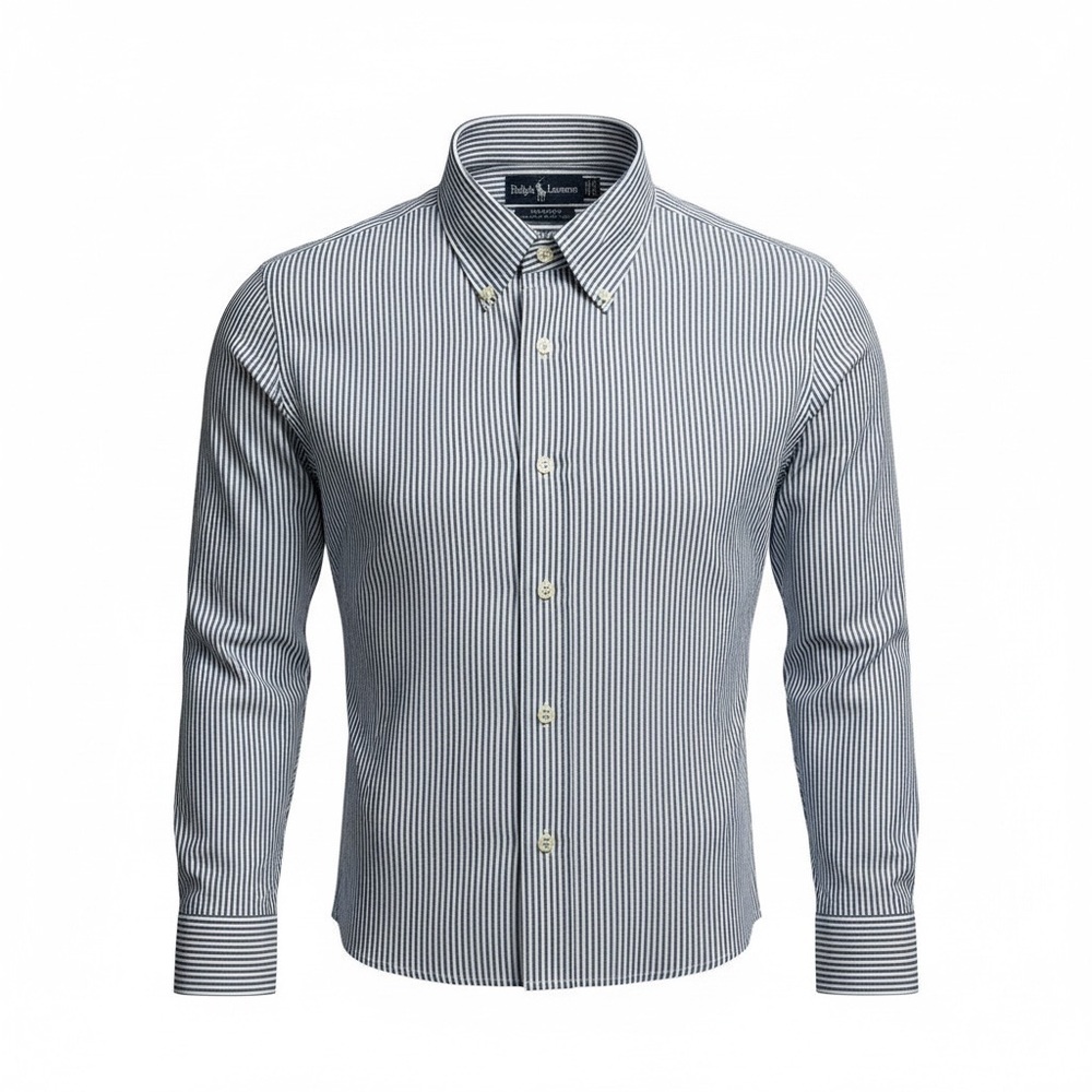 Polo Ralph Lauren Men's Yarmouth Oxford Button Down Striped Shirt 17.5 36